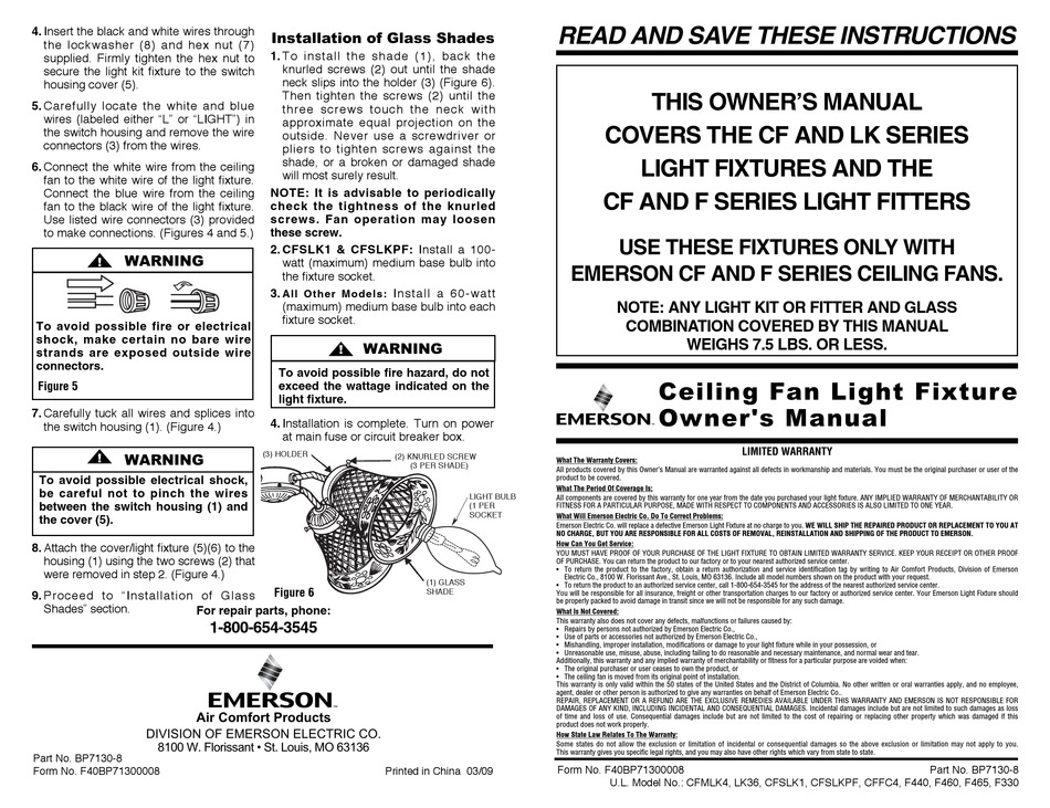 EMERSON CF SERIES OWNER'S MANUAL Pdf Download | ManualsLib