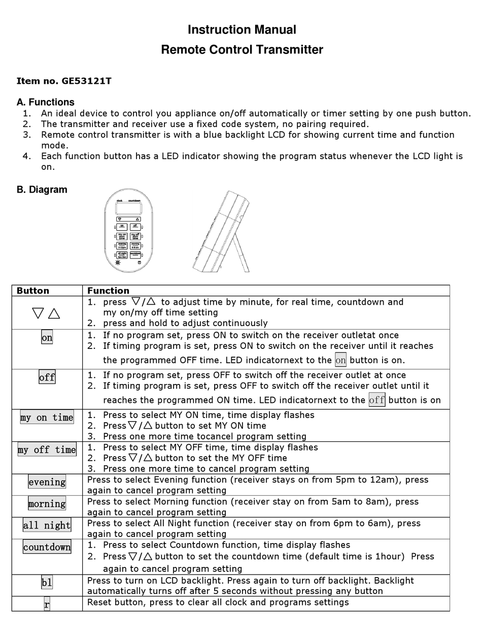 JASCO GE53121T INSTRUCTION MANUAL Pdf Download ManualsLib