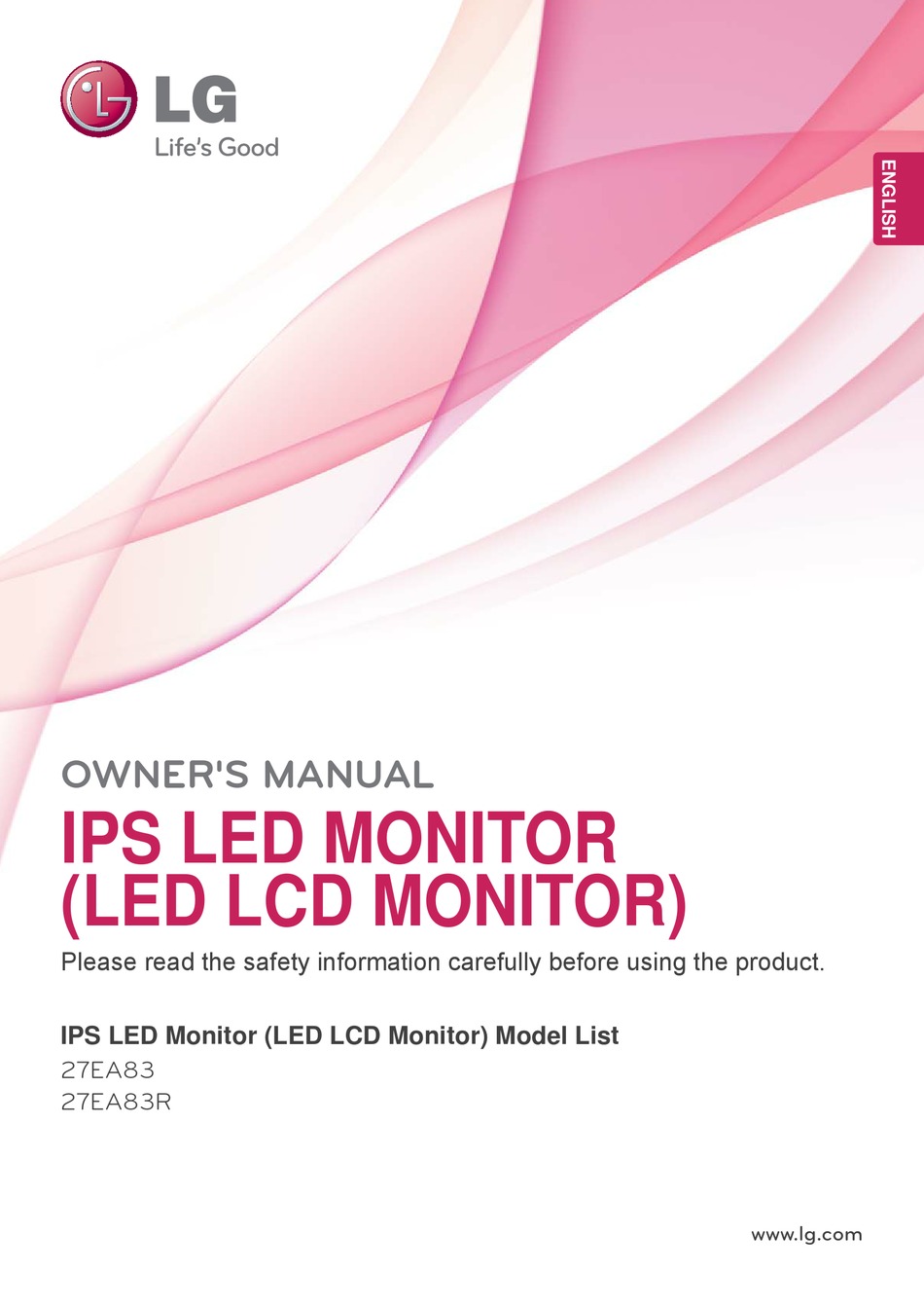 LG 27EA83R OWNER'S MANUAL Pdf Download | ManualsLib