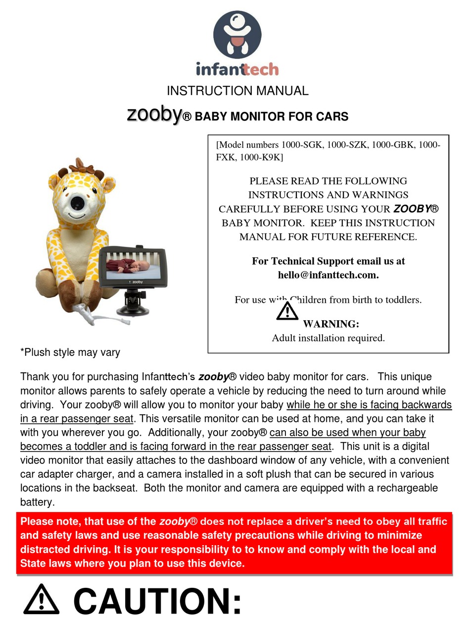 INFANTTECH ZOOBY 1000SGK INSTRUCTION MANUAL Pdf Download ManualsLib