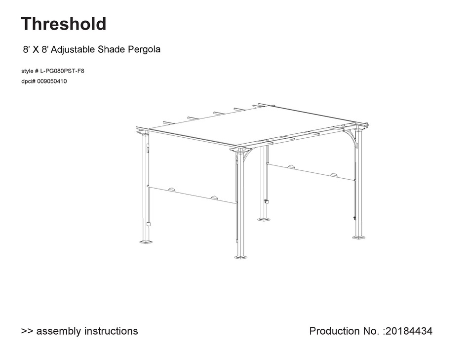 THRESHOLD LPG080PSTF8 ASSEMBLY INSTRUCTIONS MANUAL Pdf Download
