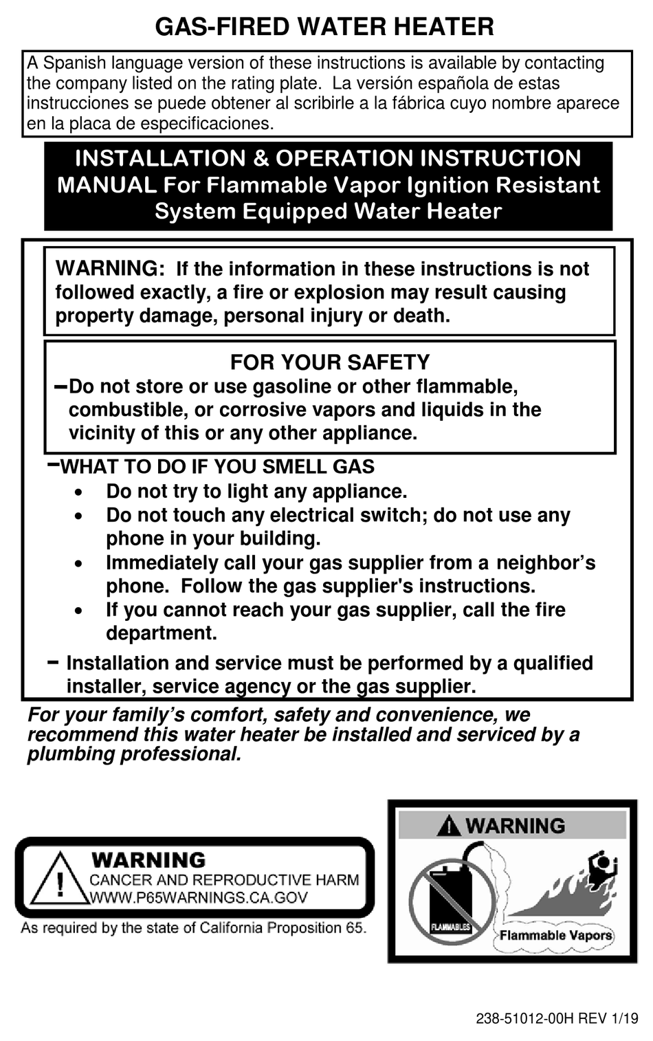 BRADFORD WHITE URG250H6N475264 MANUAL Pdf Download ManualsLib