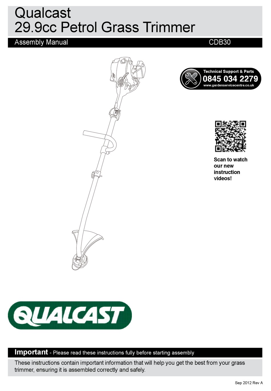 QUALCAST CDB30 ASSEMBLY MANUAL Pdf Download ManualsLib