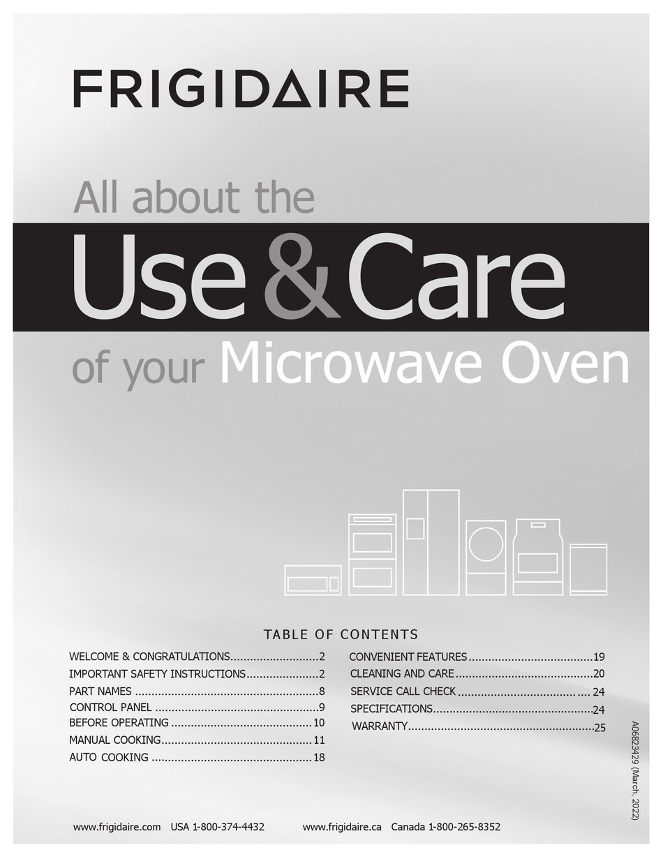 FRIGIDAIRE FMOW1852AS USE & CARE MANUAL Pdf Download ManualsLib