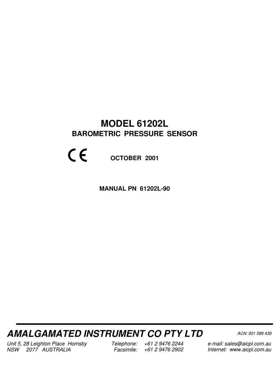 AMALGAMATED INSTRUMENT 61202L INSTRUCTION SHEET Pdf Download ManualsLib