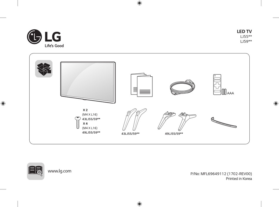 LG 43LJ594V MANUAL Pdf Download ManualsLib