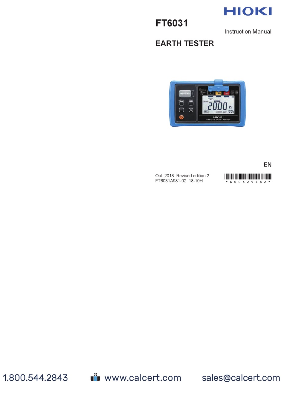 HIOKI FT603103 INSTRUCTION MANUAL Pdf Download ManualsLib