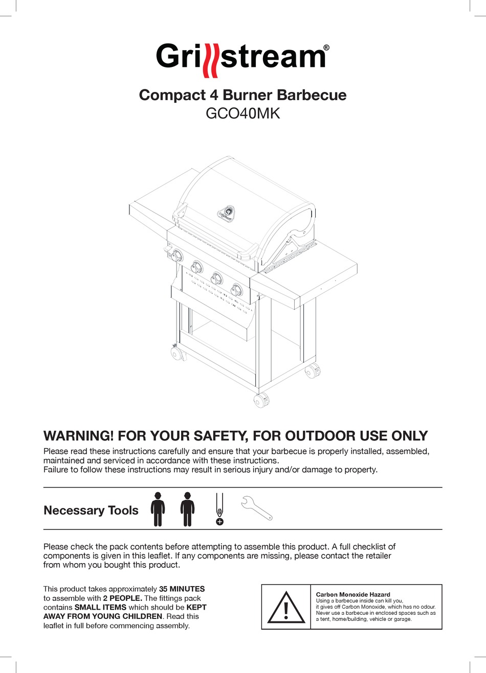 GRILLSTREAM GCO40MK MANUAL Pdf Download ManualsLib