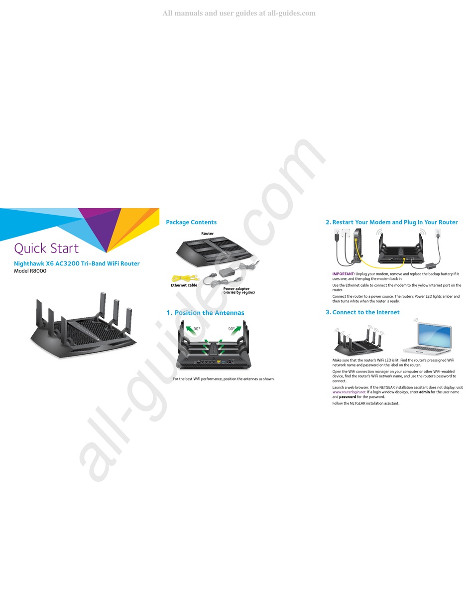 NIGHTHAWK X6 AC3200 QUICK START Pdf Download ManualsLib