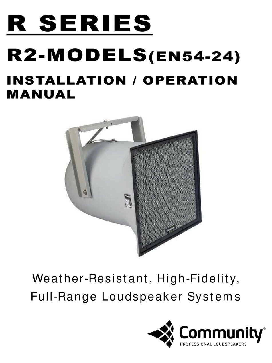COMMUNITY R294ZEN INSTALLATION & OPERATION MANUAL Pdf Download