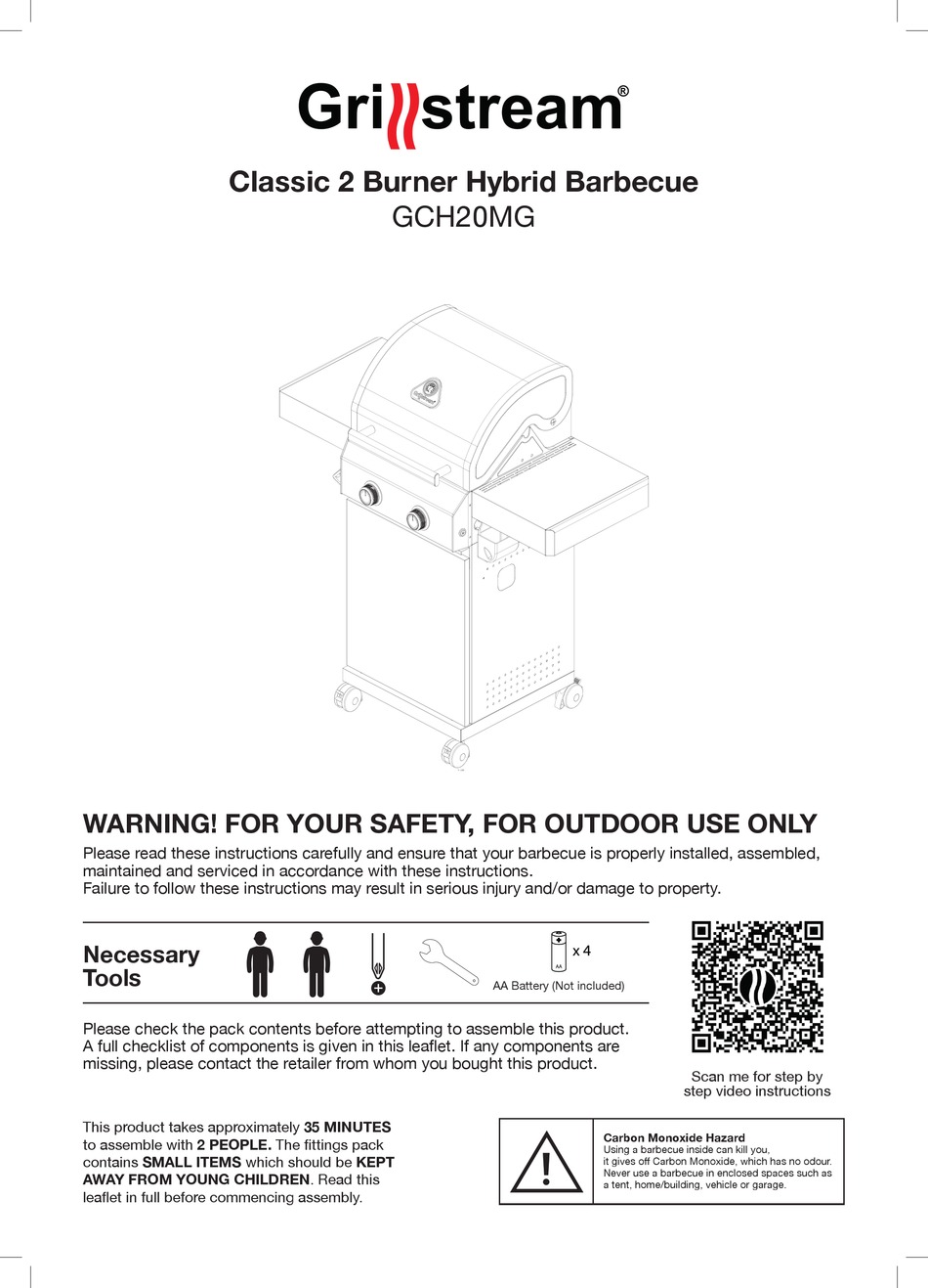 GRILLSTREAM GCH20MG OPERATING MANUAL Pdf Download ManualsLib