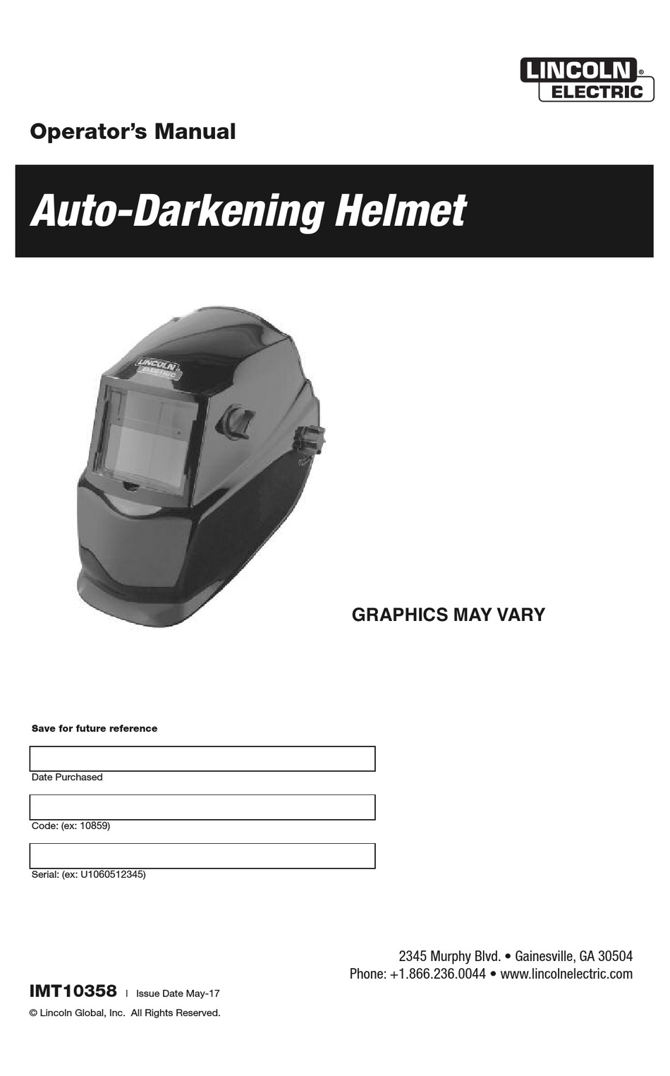 LINCOLN ELECTRIC K47671 OPERATOR