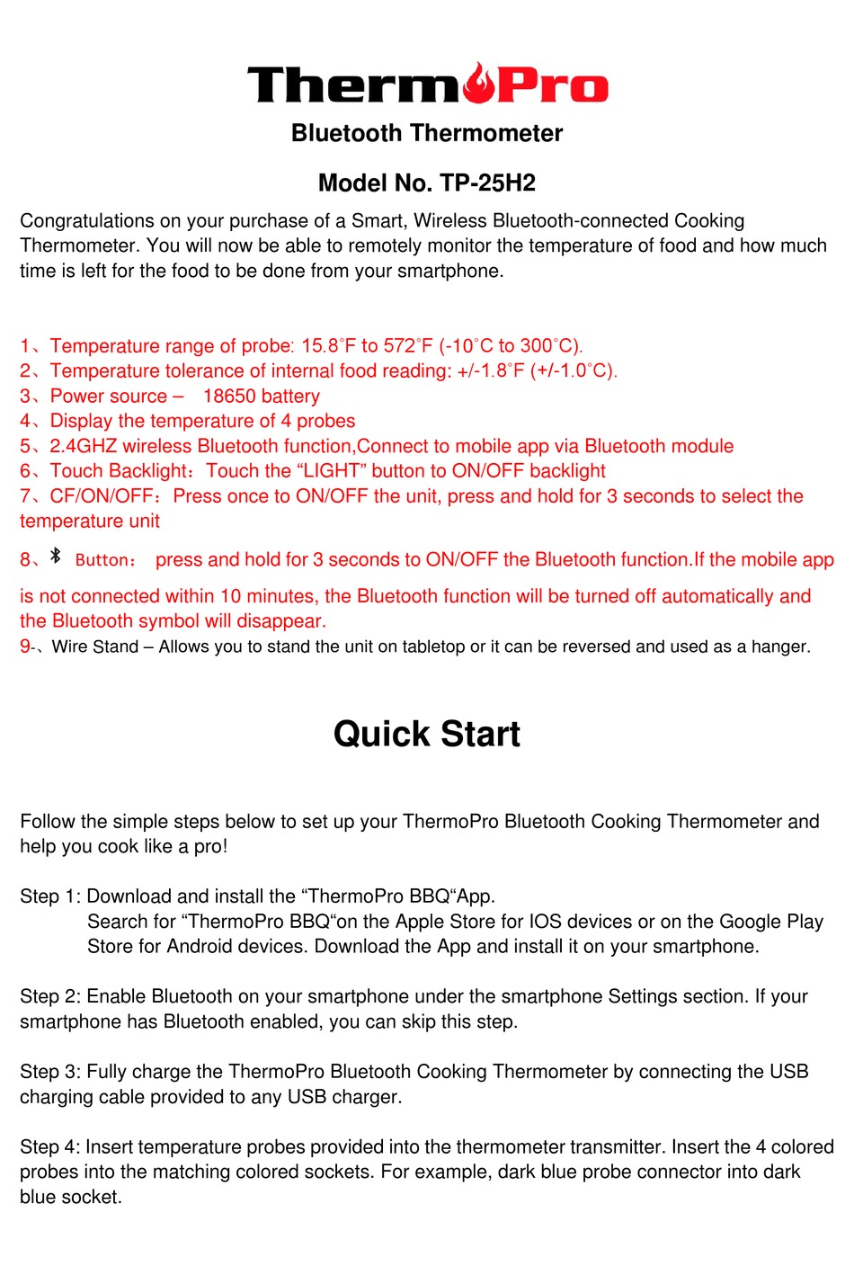 THERMOPRO TP-25H2 USER MANUAL Pdf Download | ManualsLib