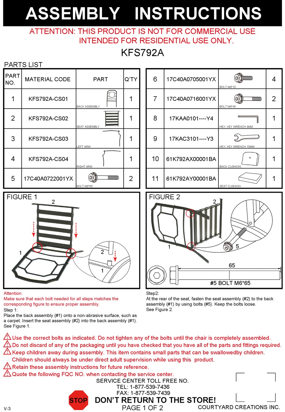 COURTYARD CREATIONS KFS792A ASSEMBLY INSTRUCTIONS Pdf Download ManualsLib
