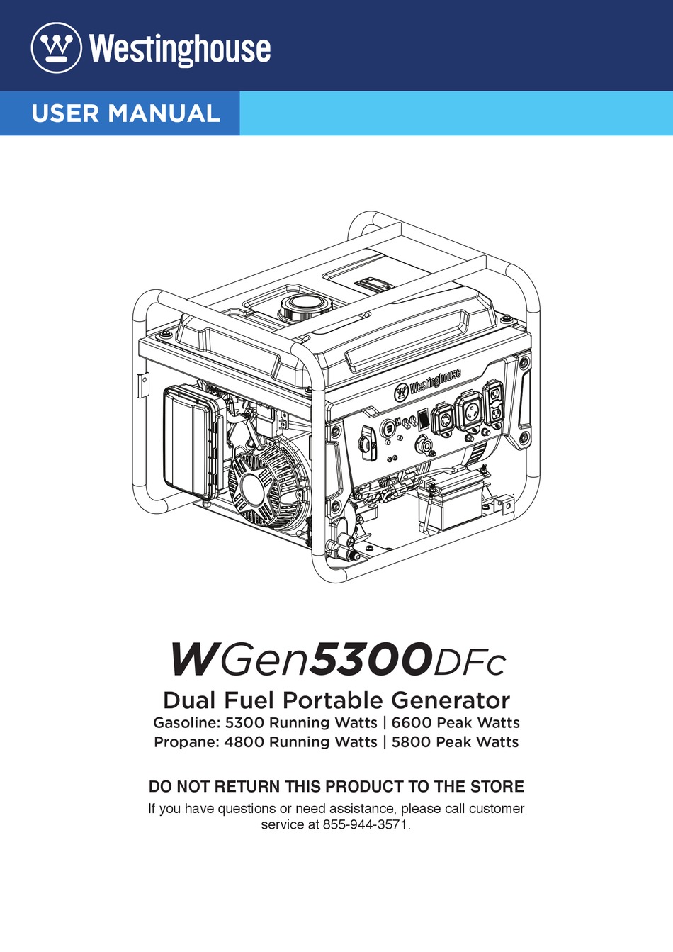 WESTINGHOUSE WGEN5300DFC USER MANUAL Pdf Download ManualsLib