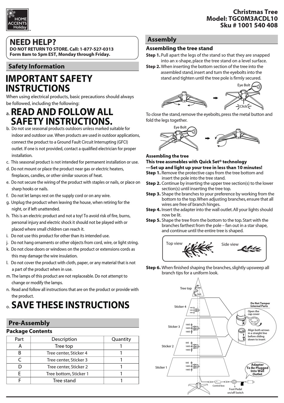 HOME ACCENTS HOLIDAY 1001 540 408 QUICK START MANUAL Pdf Download Home accents holiday 1001 540 408 quick start manual pdf download