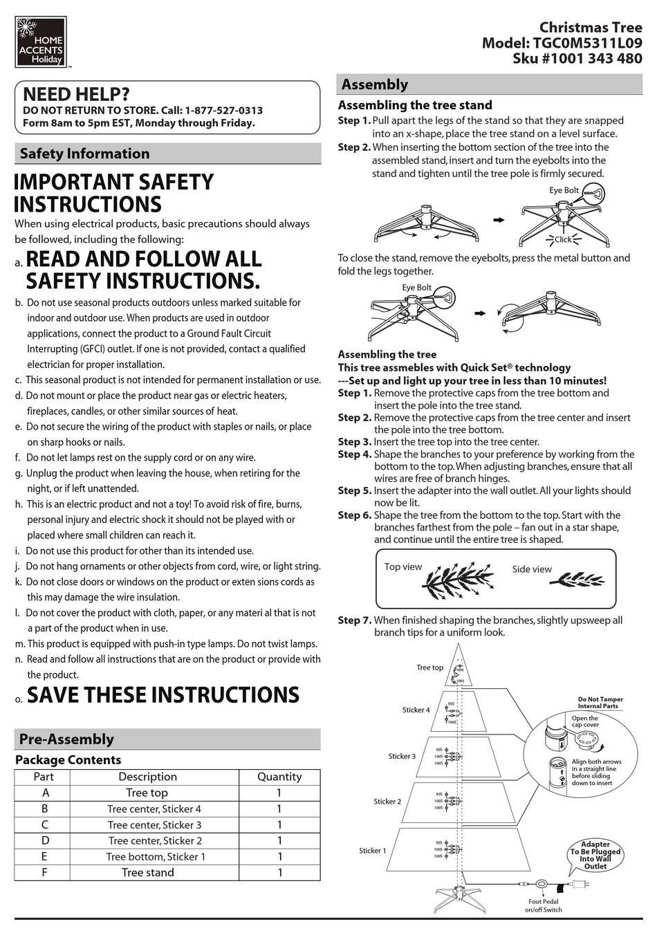 HOME ACCENTS HOLIDAY 1001 343 480 QUICK START MANUAL Pdf Download   Home Accents Holiday 1001 343 480 