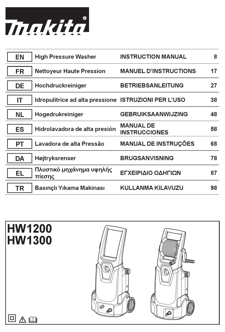 MAKITA HW1200 INSTRUCTION MANUAL Pdf Download | ManualsLib