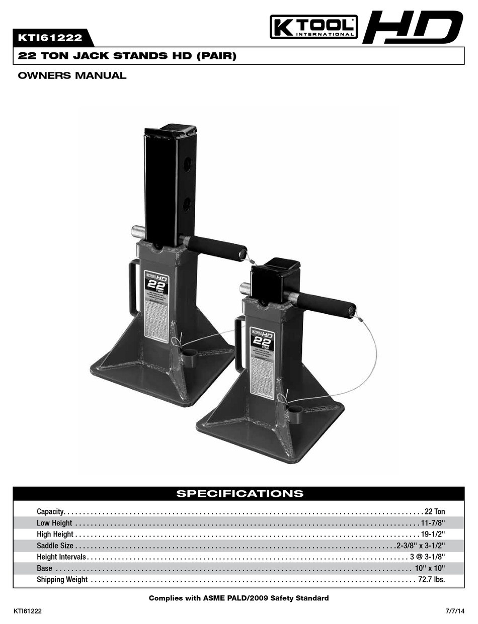 K Tool International Kti61222 Owners Manual Pdf Download Manualslib 