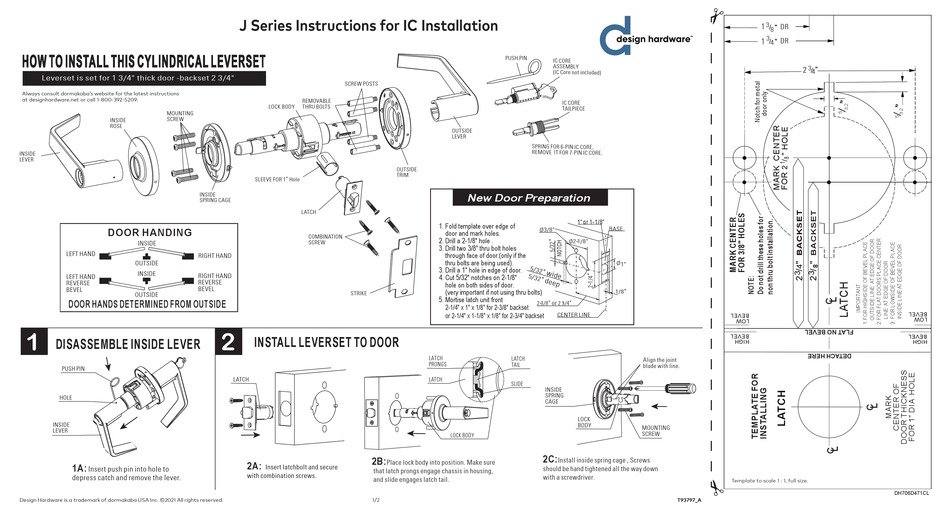 DESIGN HARDWARE J SERIES INSTRUCTIONS Pdf Download ManualsLib