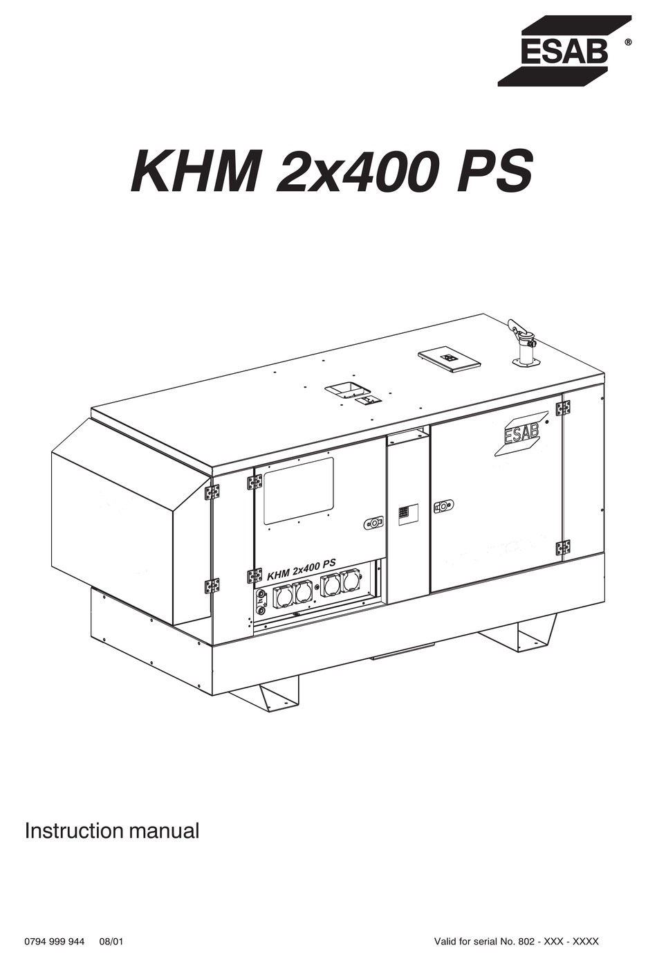 ESAB KHM 2X400 PS INSTRUCTION MANUAL Pdf Download | ManualsLib