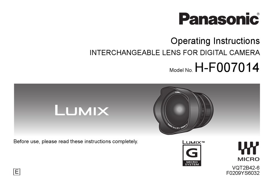 PANASONIC LUMIX HF007014E OPERATING INSTRUCTIONS MANUAL Pdf Download