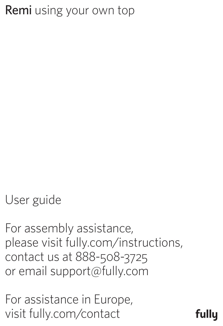 FULLY REMI USER MANUAL Pdf Download ManualsLib