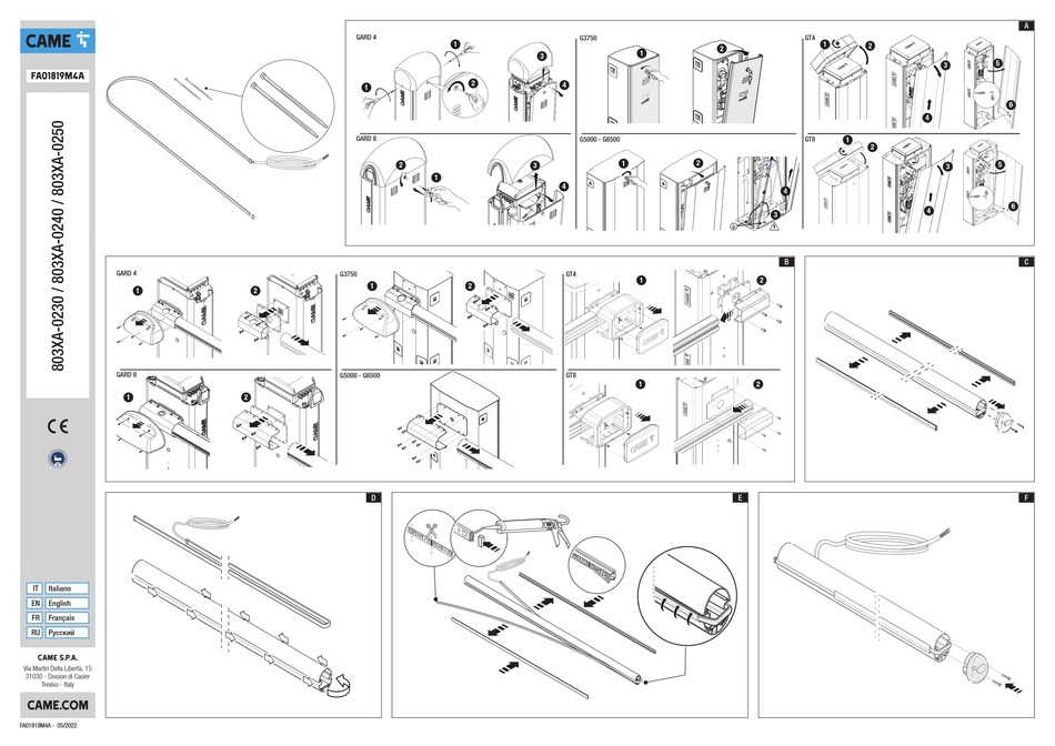 CAME 803XA-0230 QUICK START MANUAL Pdf Download | ManualsLib