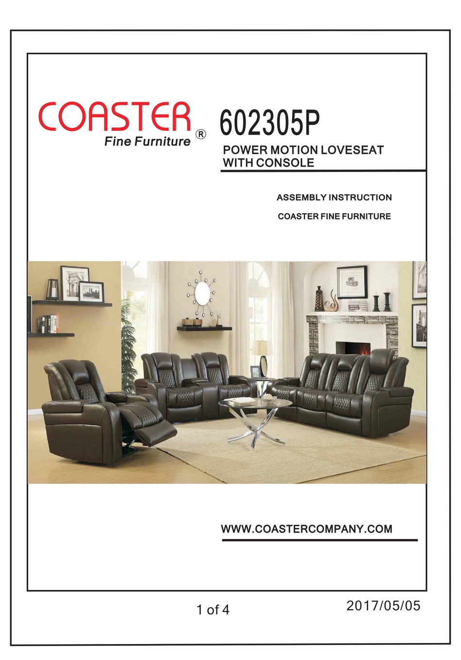 COASTER 602305P ASSEMBLY INSTRUCTION Pdf Download ManualsLib