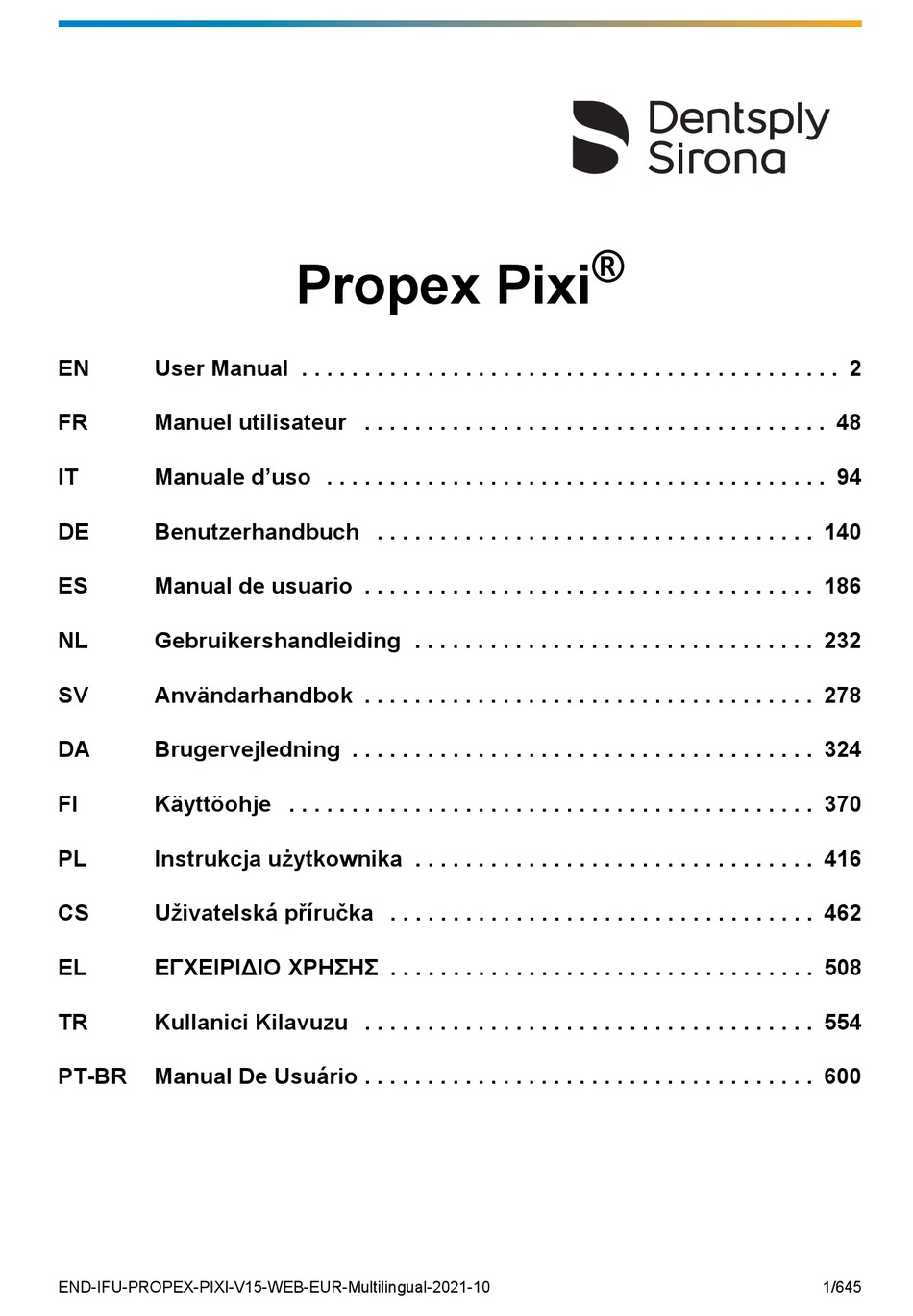 DENTSPLY SIRONA PROPEX PIXI USER MANUAL Pdf Download ManualsLib