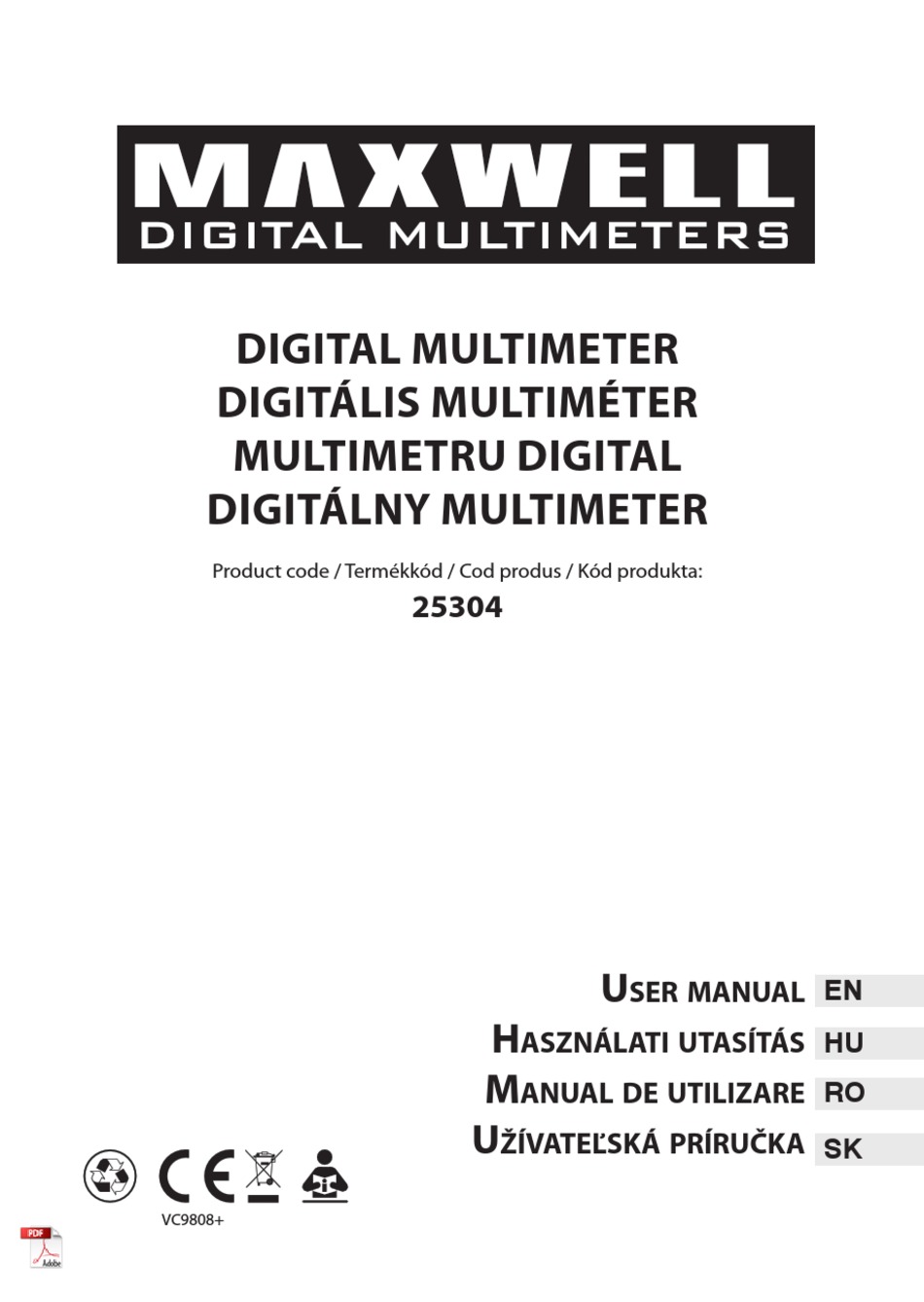 MAXWELL DIGITAL MULTIMETERS 25304 USER MANUAL Pdf Download ManualsLib