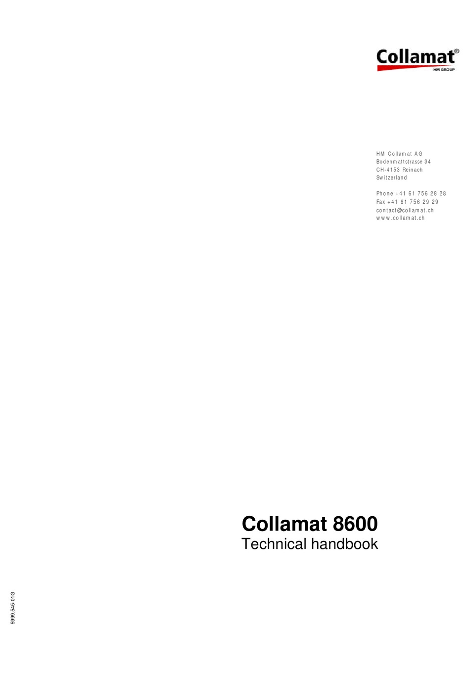COLLAMAT 8600 TECHNICAL HANDBOOK Pdf Download ManualsLib