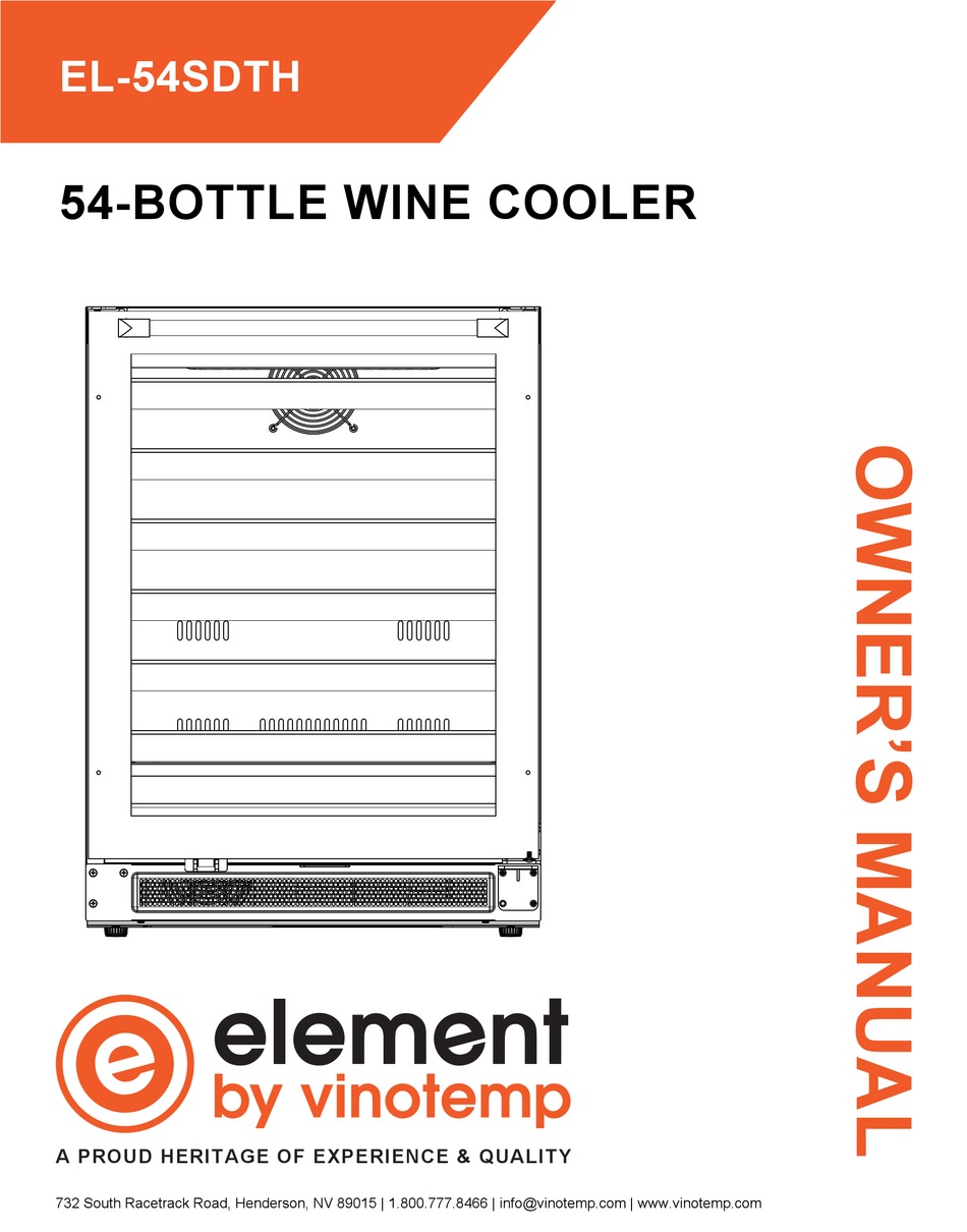 VINOTEMP ELEMENT EL54SDTH OWNER'S MANUAL Pdf Download ManualsLib