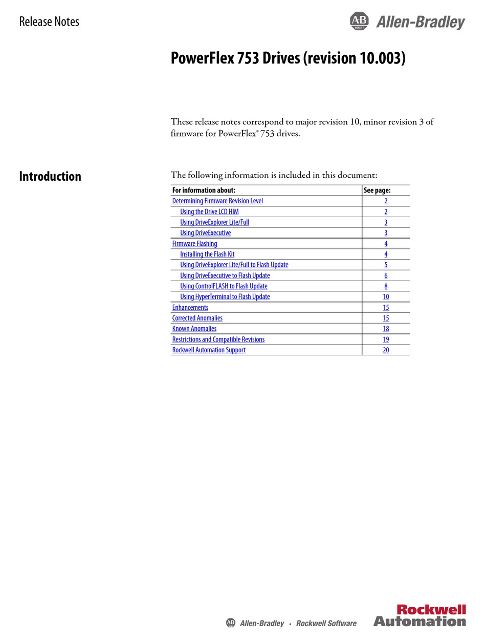 ROCKWELL AUTOMATION ALLEN-BRADLEY POWERFLEX 753 MANUAL Pdf Download