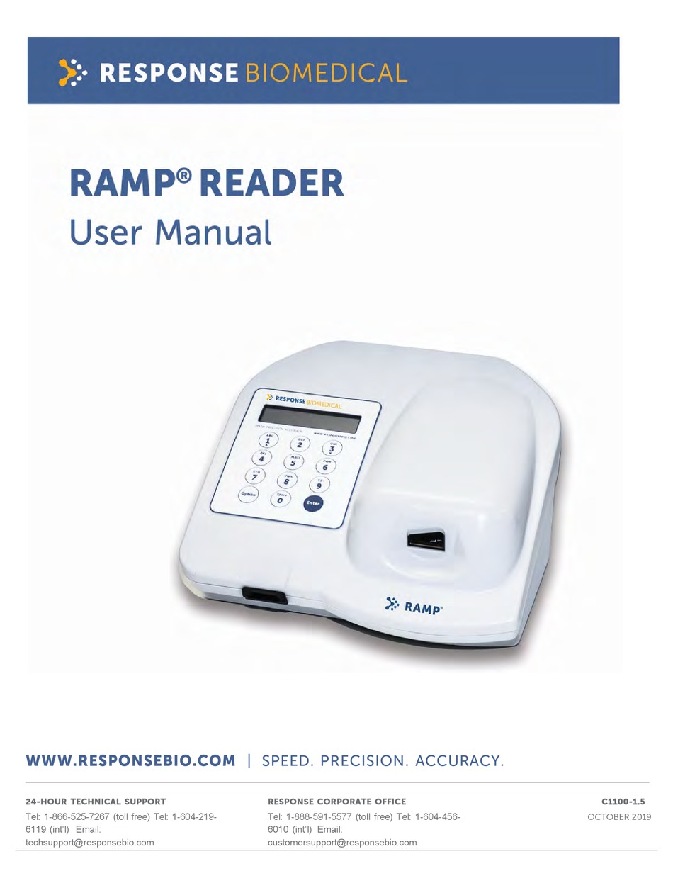 RESPONSE BIOMEDICAL RAMP READER USER MANUAL Pdf Download ManualsLib
