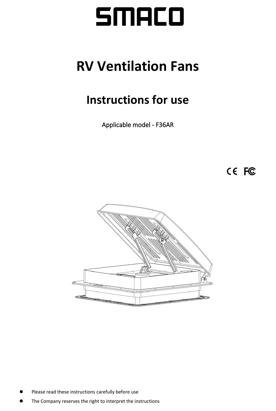 SMACO F36AR INSTRUCTIONS FOR USE MANUAL Pdf Download ManualsLib