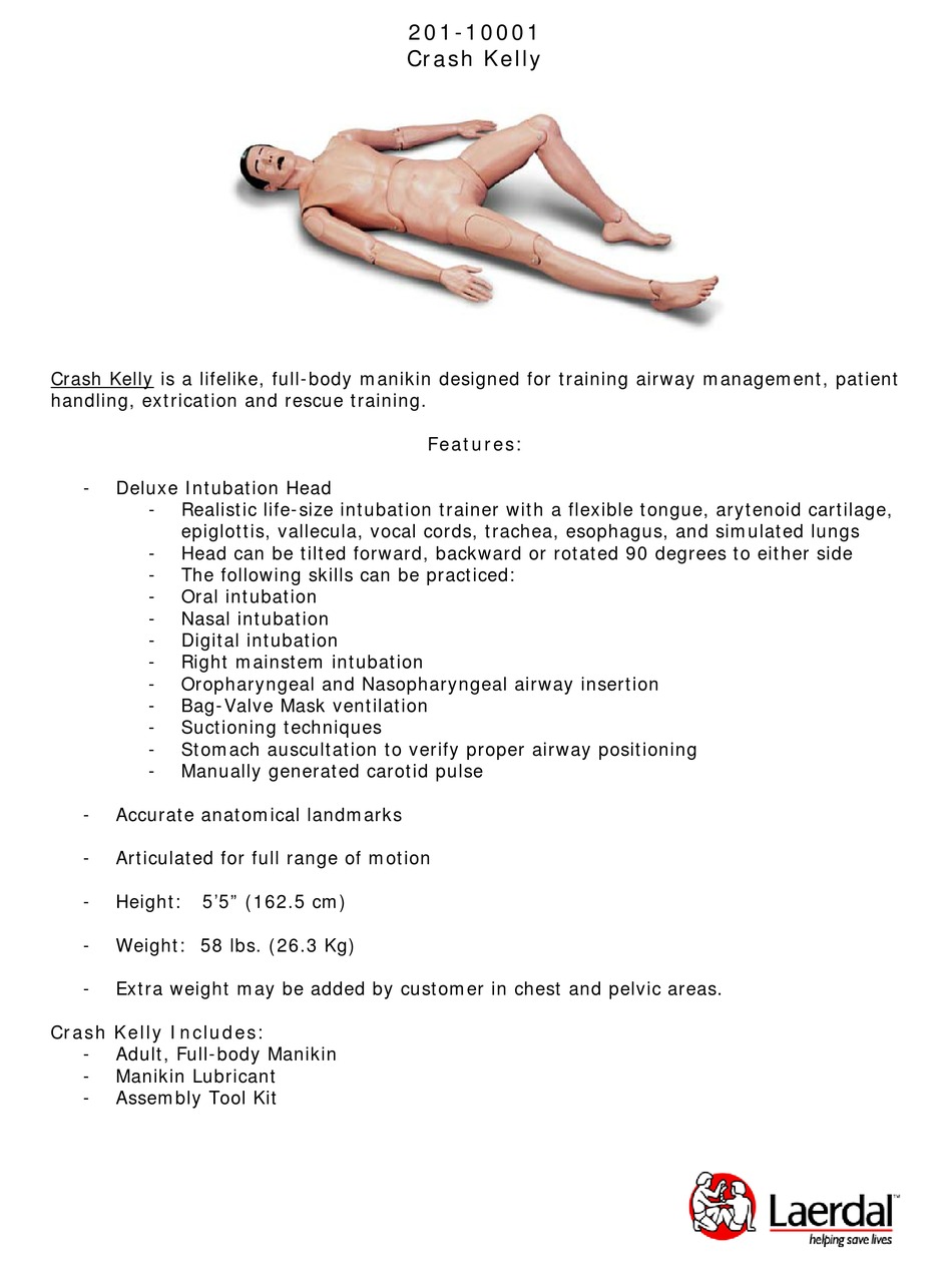 LAERDAL CRASH KELLY QUICK START MANUAL Pdf Download ManualsLib
