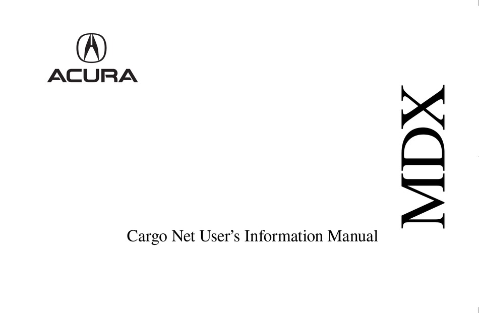 ACURA MDX USER'S INFORMATION MANUAL Pdf Download ManualsLib