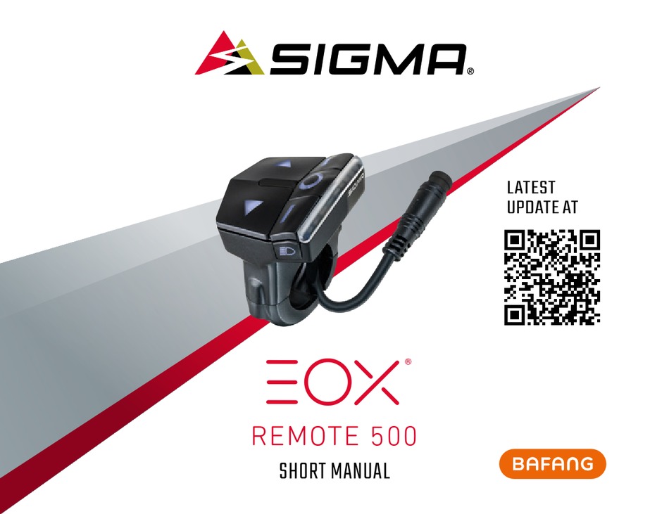 SIGMA EOX REMOTE 500 SHORT MANUAL Pdf Download | ManualsLib