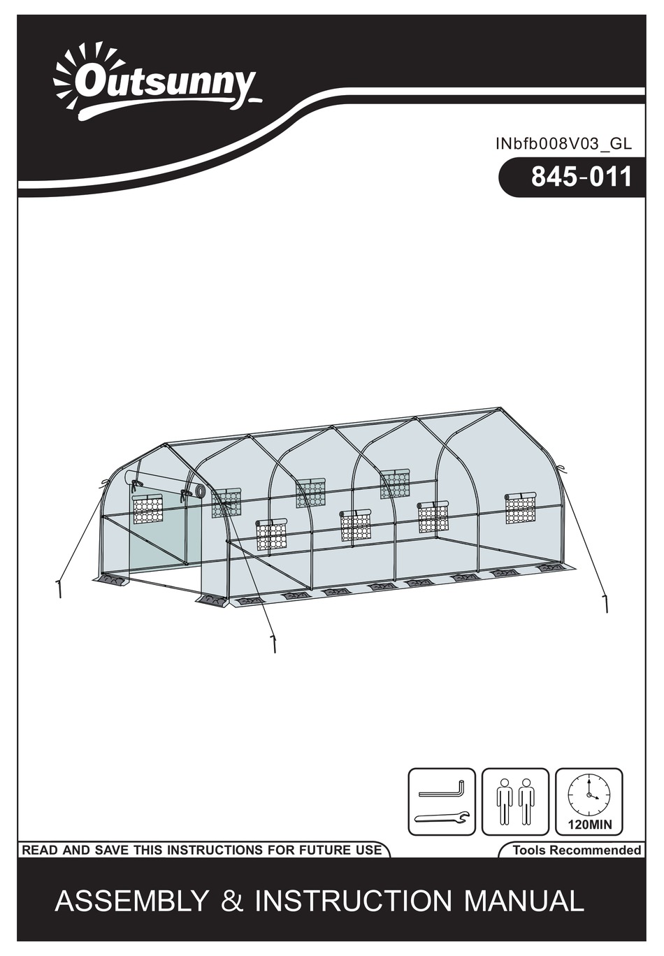 OUTSUNNY 845011 ASSEMBLY & INSTRUCTION MANUAL Pdf Download ManualsLib