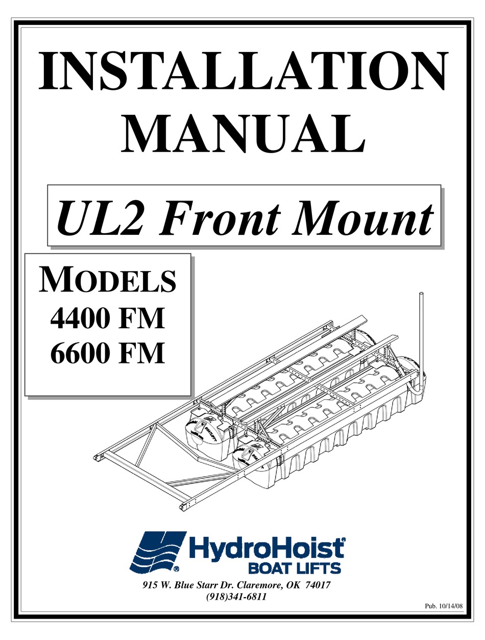 HYDROHOIST 4400 FM INSTALLATION MANUAL Pdf Download ManualsLib