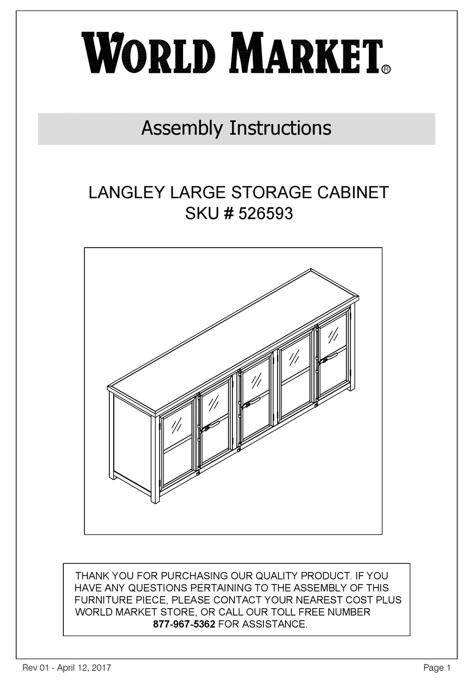 WORLD MARKET LANGLEY 526593 ASSEMBLY INSTRUCTIONS MANUAL Pdf Download