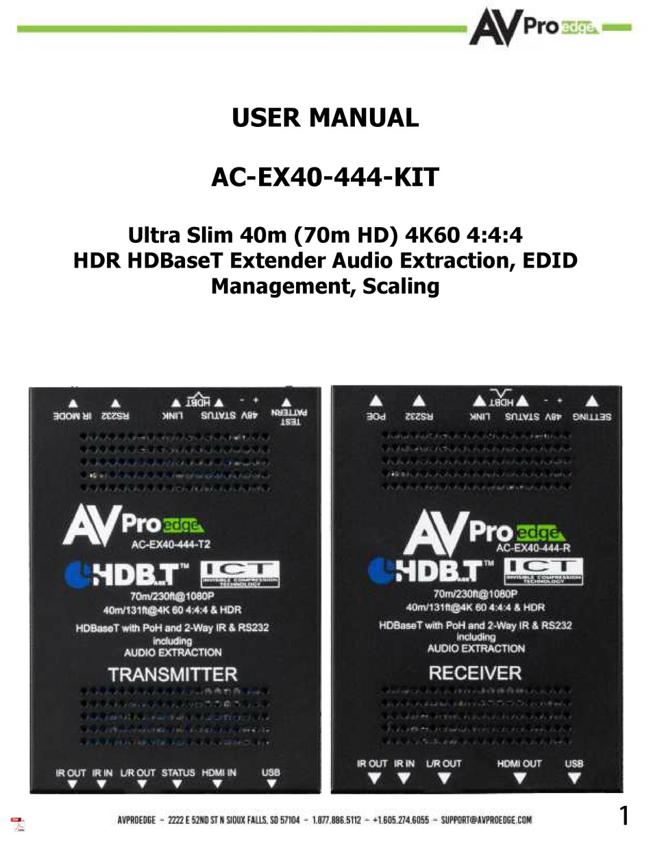 AV PRO EDGE ACEX40444KIT USER MANUAL Pdf Download ManualsLib