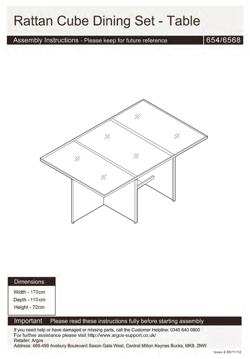 ARGOS 654/6568 ASSEMBLY INSTRUCTIONS Pdf Download ManualsLib