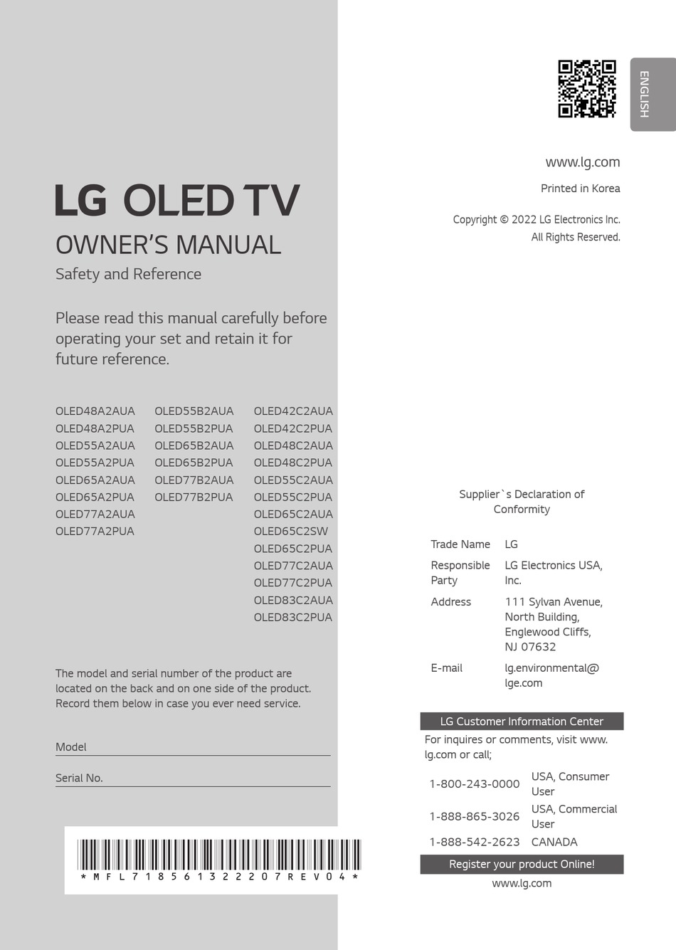 LG OLED55A2PUA OWNER'S MANUAL Pdf Download | ManualsLib