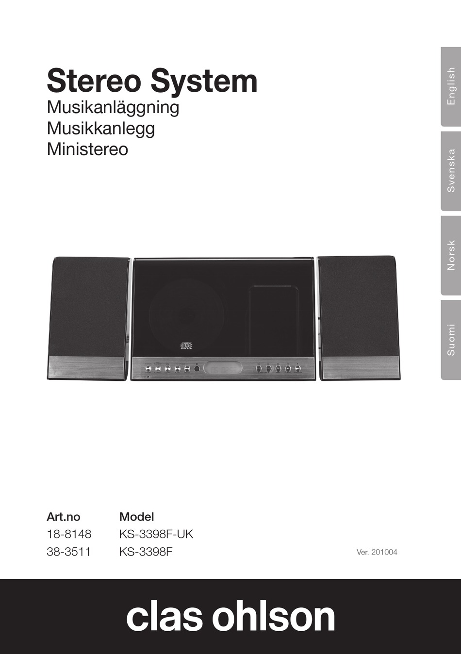 CLAS OHLSON KS3398FUK MANUAL Pdf Download ManualsLib