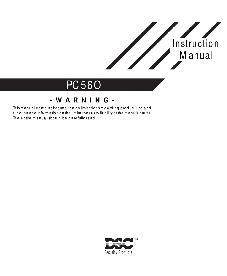 DSC PC56O INSTRUCTION MANUAL Pdf Download ManualsLib