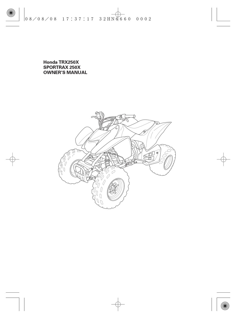 HONDA TRX250X OWNER'S MANUAL Pdf Download ManualsLib