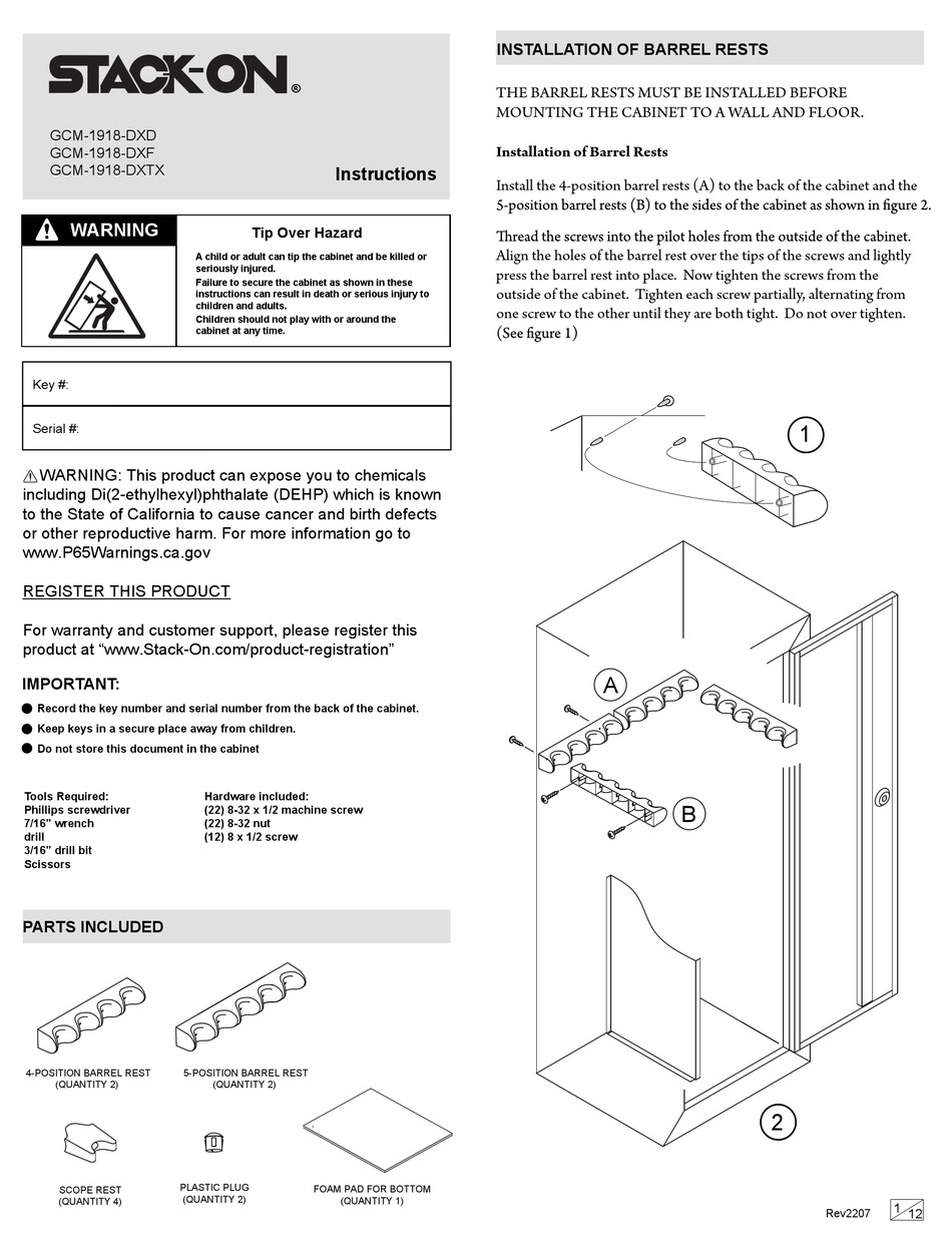 STACK ON GCM 1918 DXD INSTRUCTIONS MANUAL Pdf Download ManualsLib