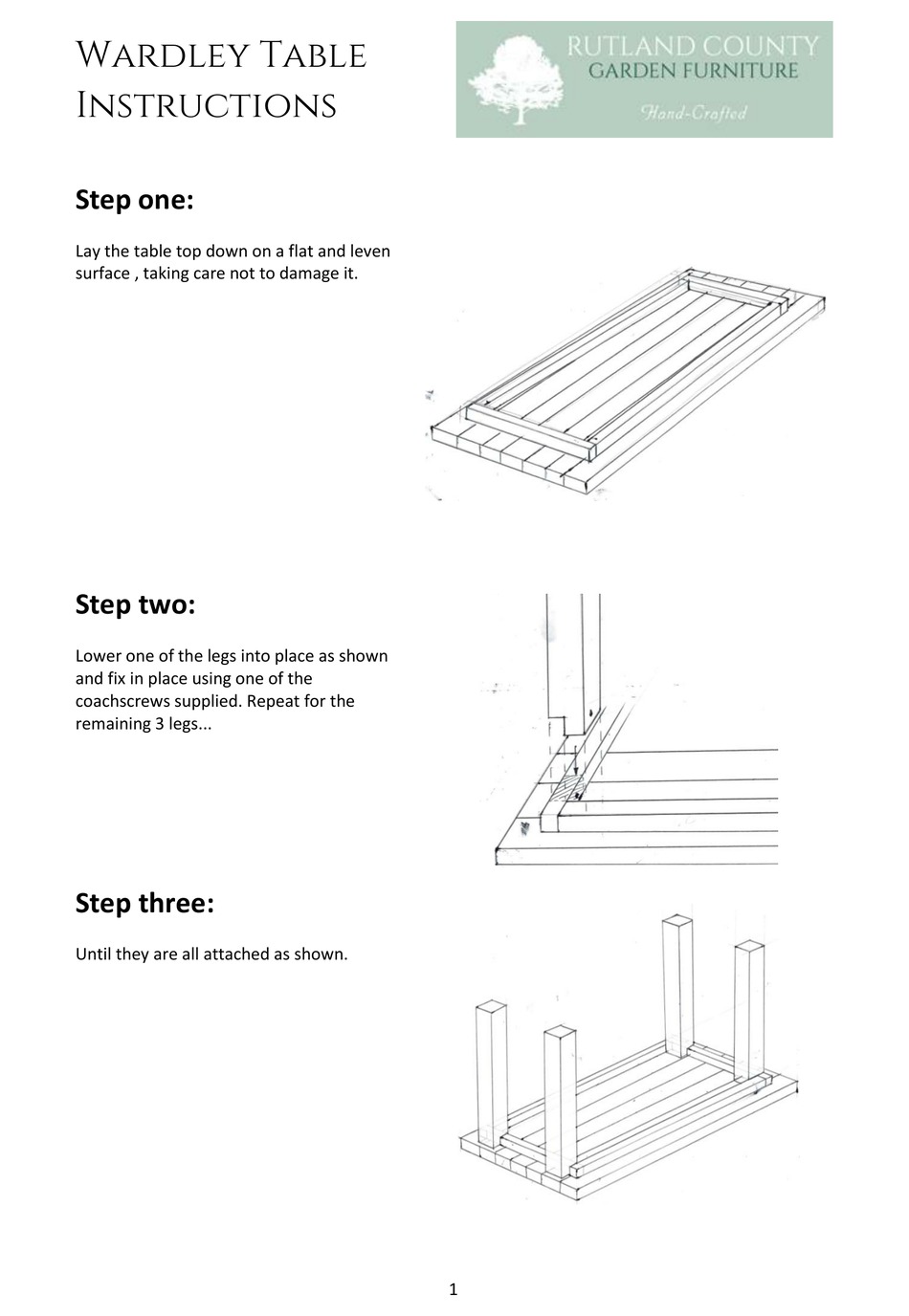 RUTLAND COUNTY GARDEN FURNITURE WARDLEY TABLE INSTRUCTIONS Pdf Download